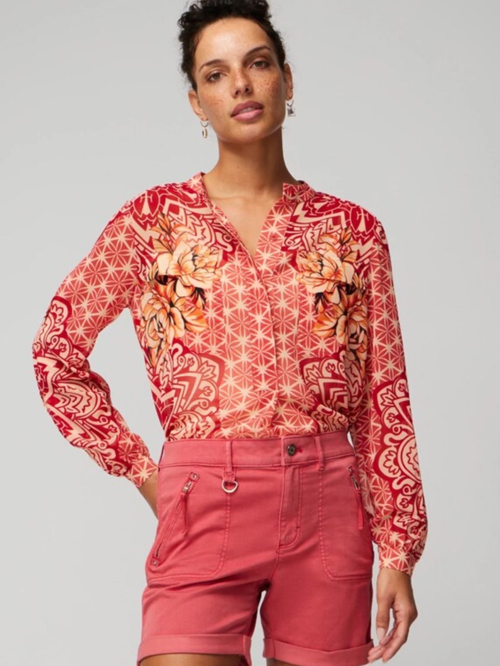WHBM Matching Set – Mandala Print Blouse + Coral Rib Tank
Size Large (NWT) - Picture 2 of 7